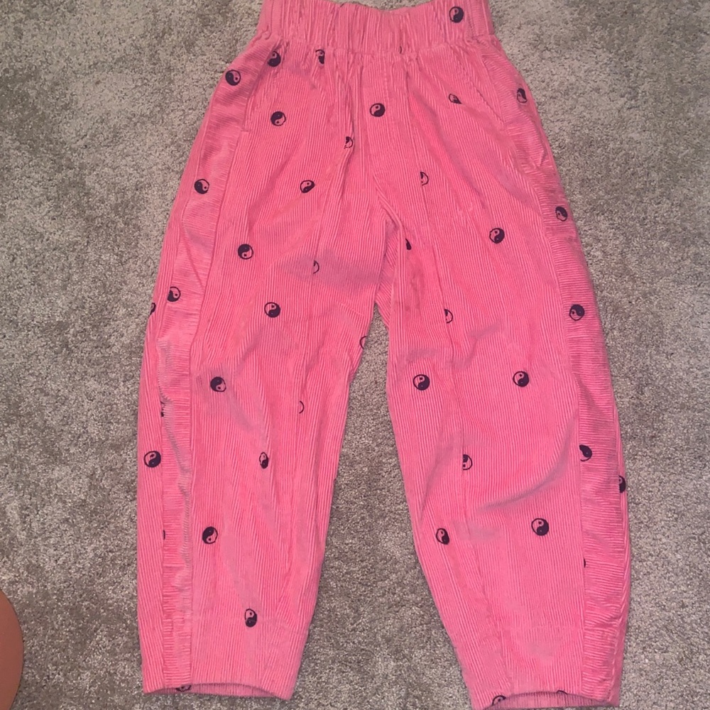 Corduroy yin yang design pants from Urban Outfitters. Too large for me.